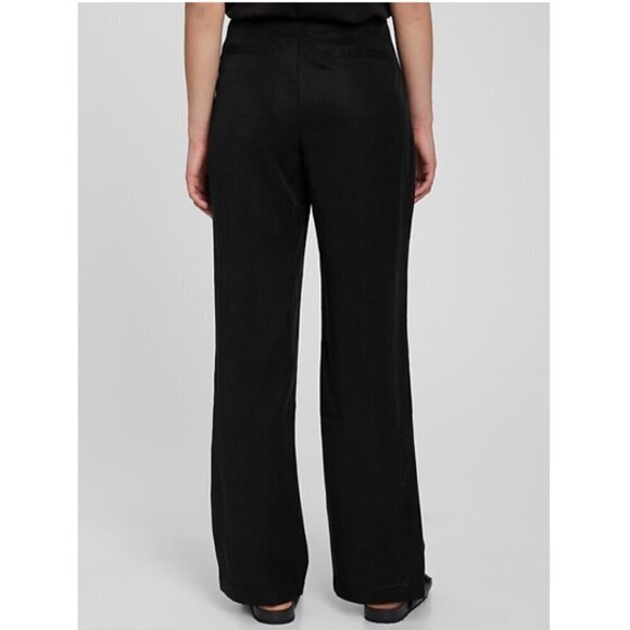 GAP Softsuit Tencel High Rise Pleated Wide Leg Black Pants Size 12 RT$90 #404698 - Picture 6 of 13